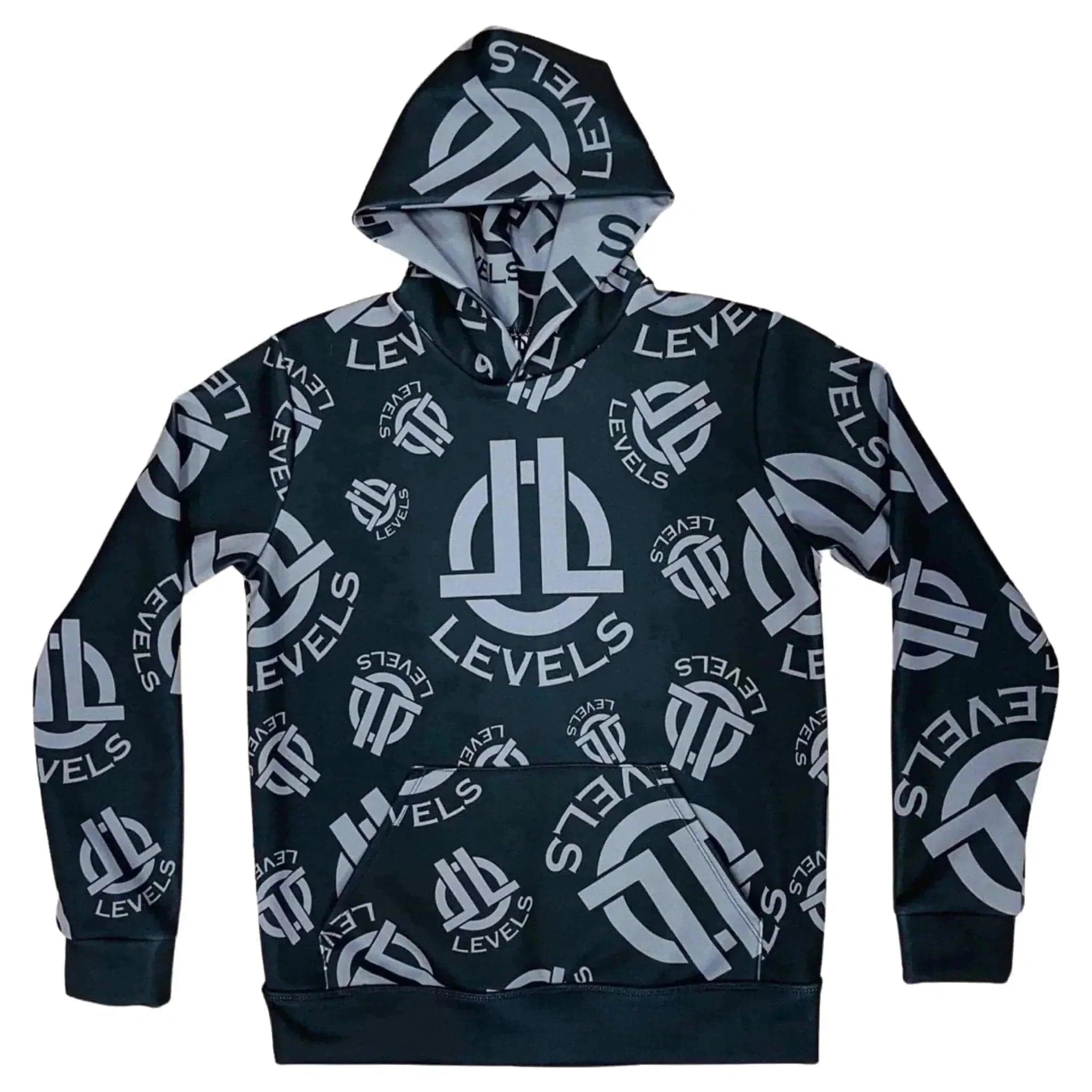 LEVELS, LLC Apparel & Accessories DYE SUBLIMATION HOODIE (BLACK/CHARCOAL) 2ND EDITION