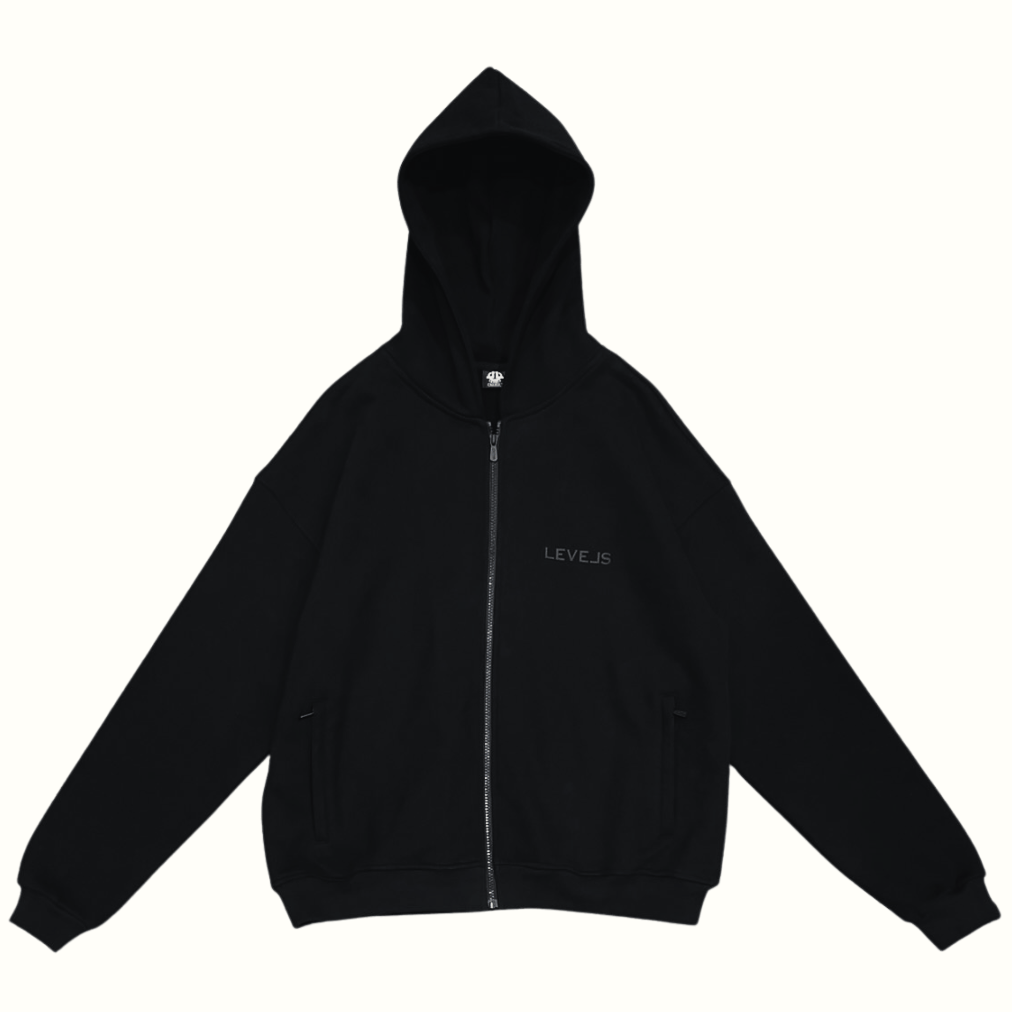 Levels L.L.C. Apparel & Accessories LEVELS OVERSIZED ZIP HOODIE | ONYX