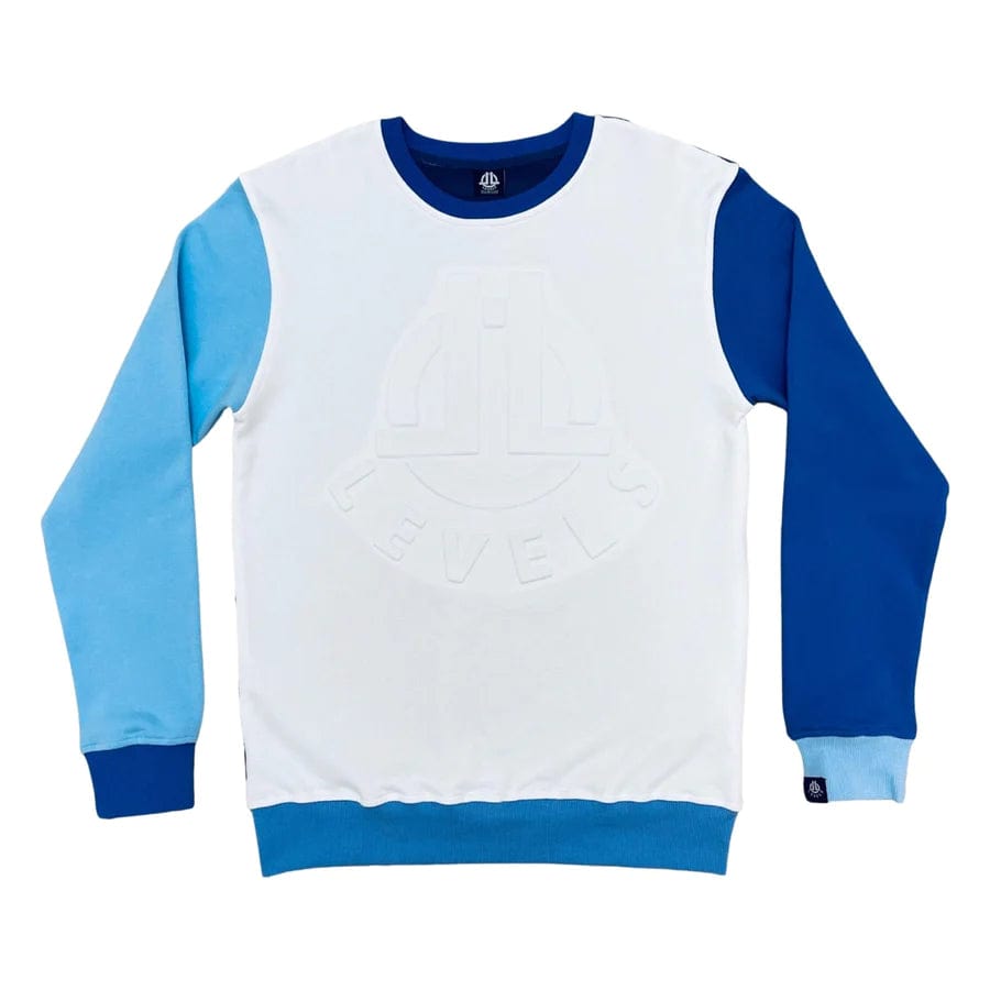 LEVELS, LLC Apparel & Accessories LEVELS EMBOSSED CREWNECK (MULTI BLUE)