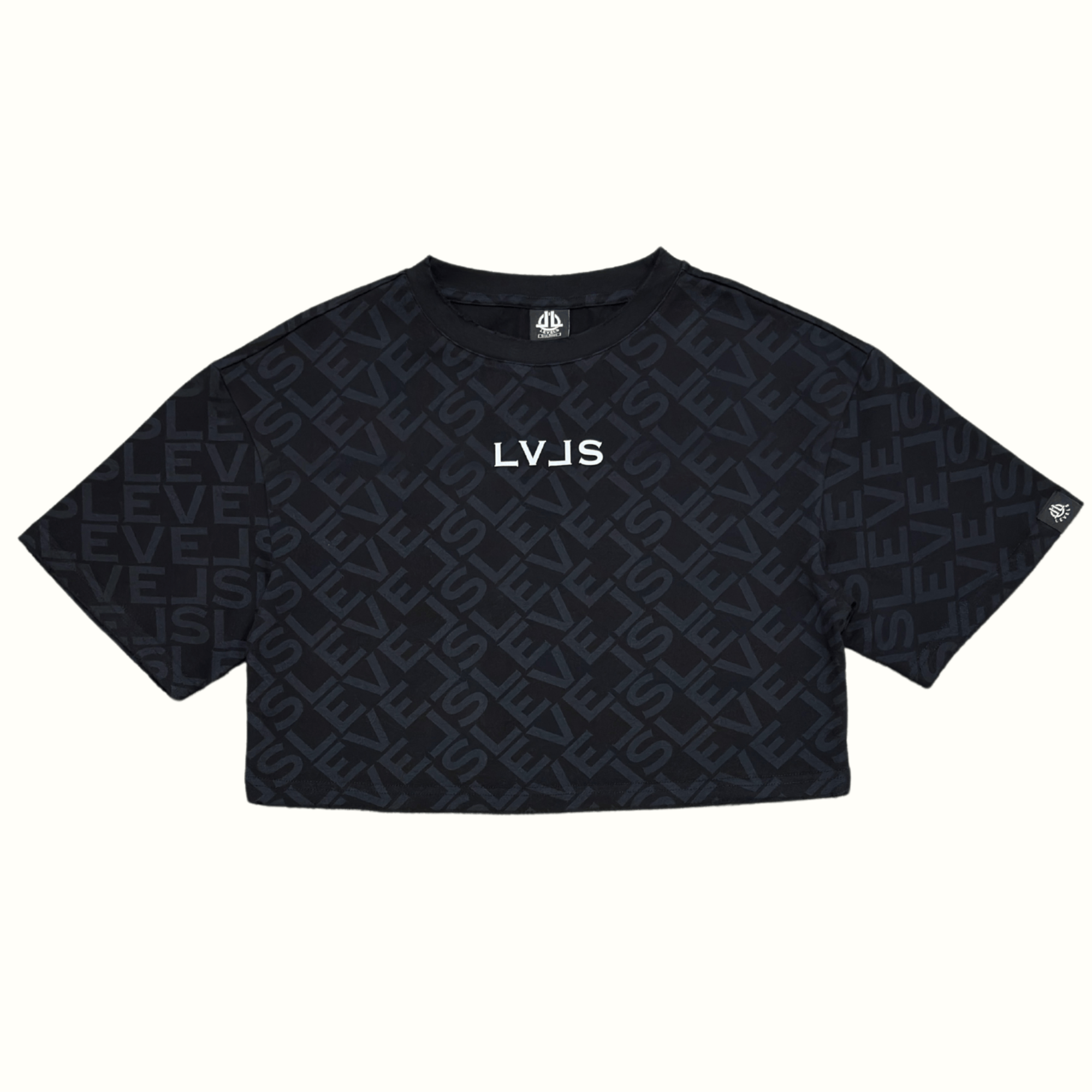 LEVELS, LLC Apparel & Accessories LEVELS OVERSIZED CROP TEE | BLACK MONO