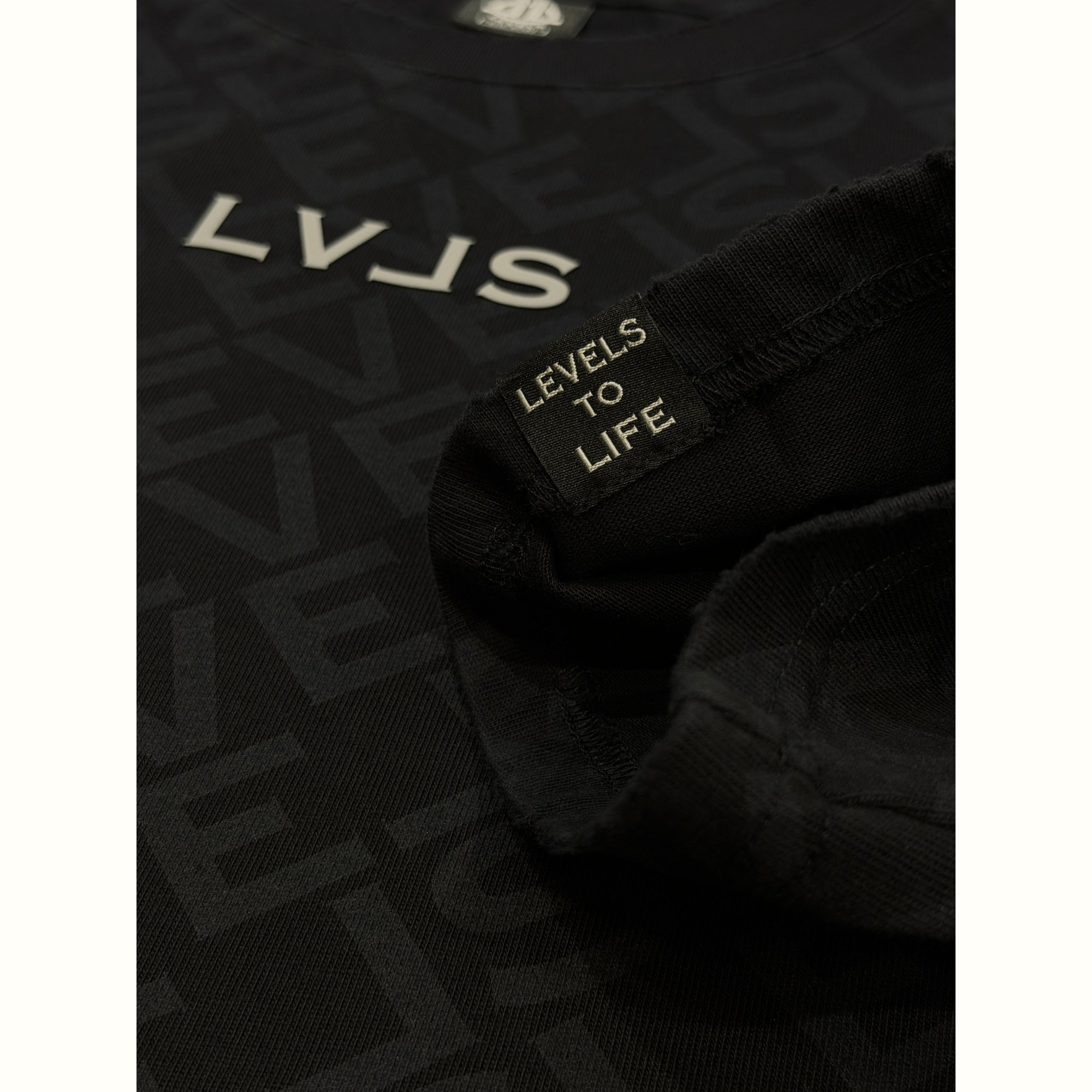 LEVELS, LLC Apparel & Accessories LEVELS OVERSIZED CROP TEE | BLACK MONO