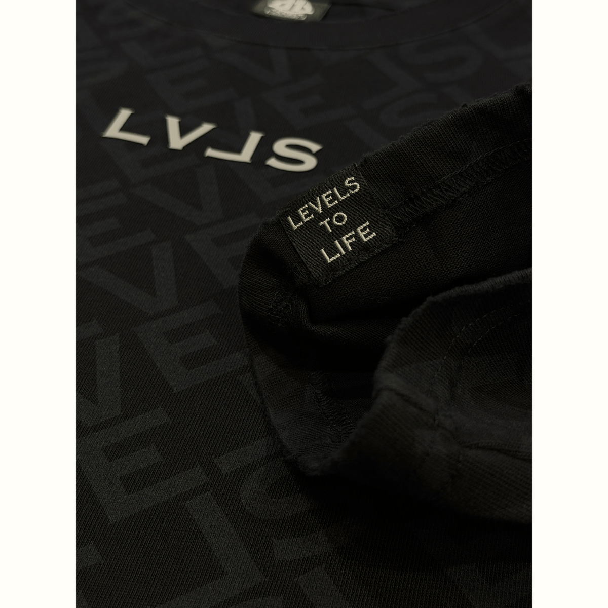 LEVELS, LLC Apparel & Accessories LEVELS OVERSIZED CROP TEE | BLACK MONO