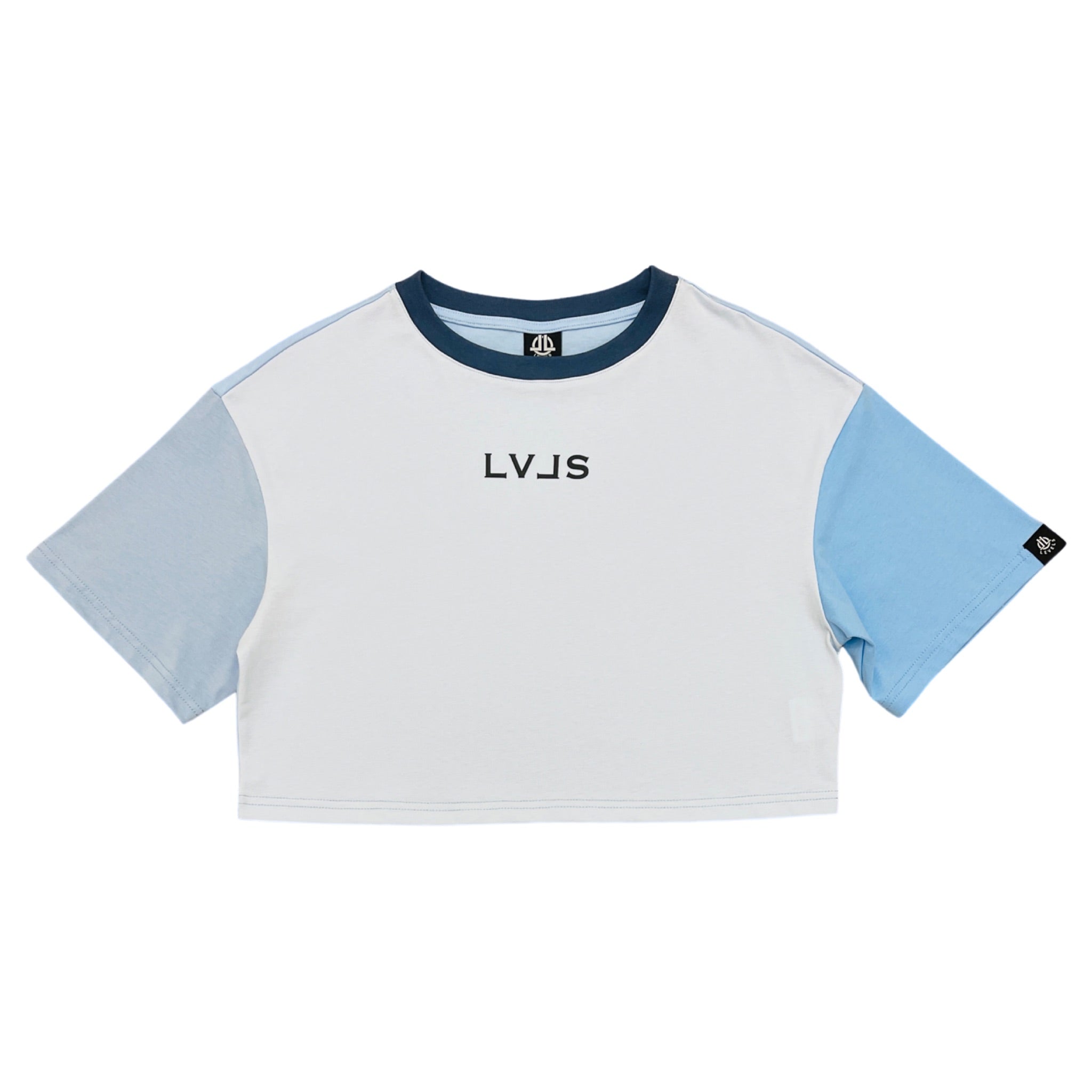 LEVELS, LLC Apparel & Accessories LEVELS OVERSIZED CROP TEE (MULTI BLUE)