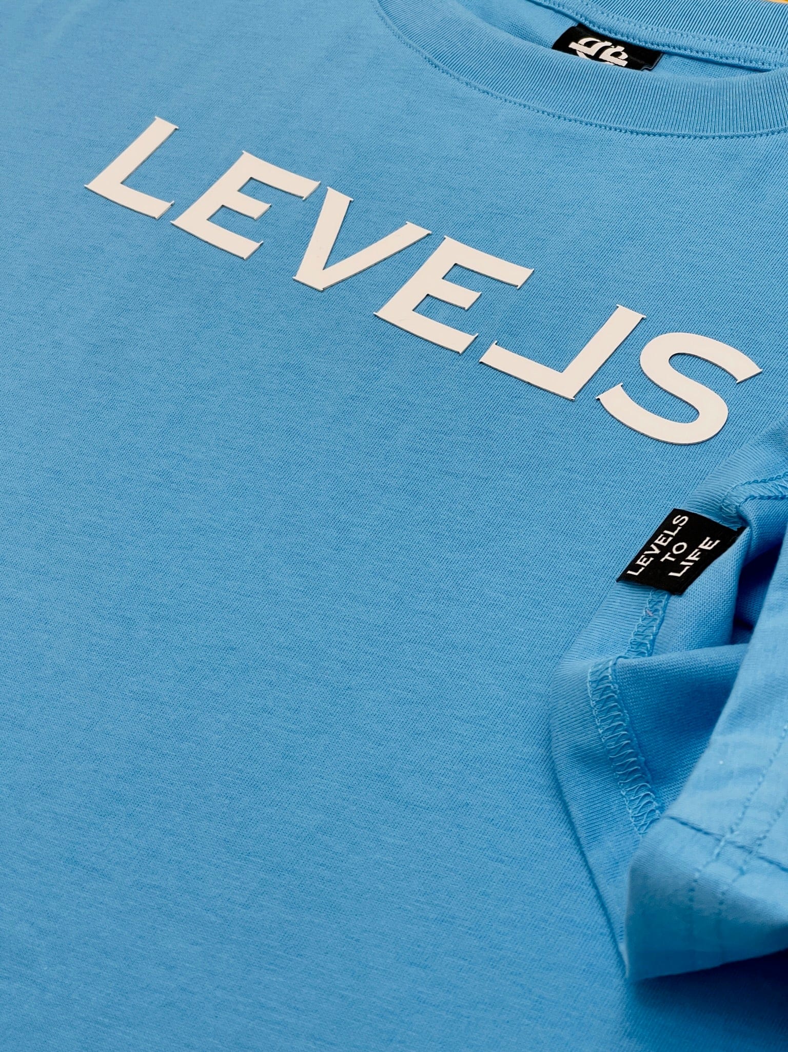 LEVELS, LLC Apparel & Accessories LEVELS OVERSIZED CROP TEE (SUMMER BLUE)