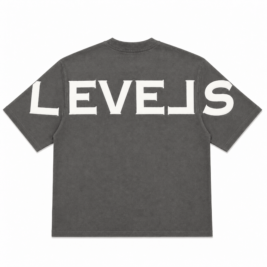 LEVELS, LLC Apparel & Accessories LEVELS SIGNATURE OVERSIZED TEE | CHARCOAL
