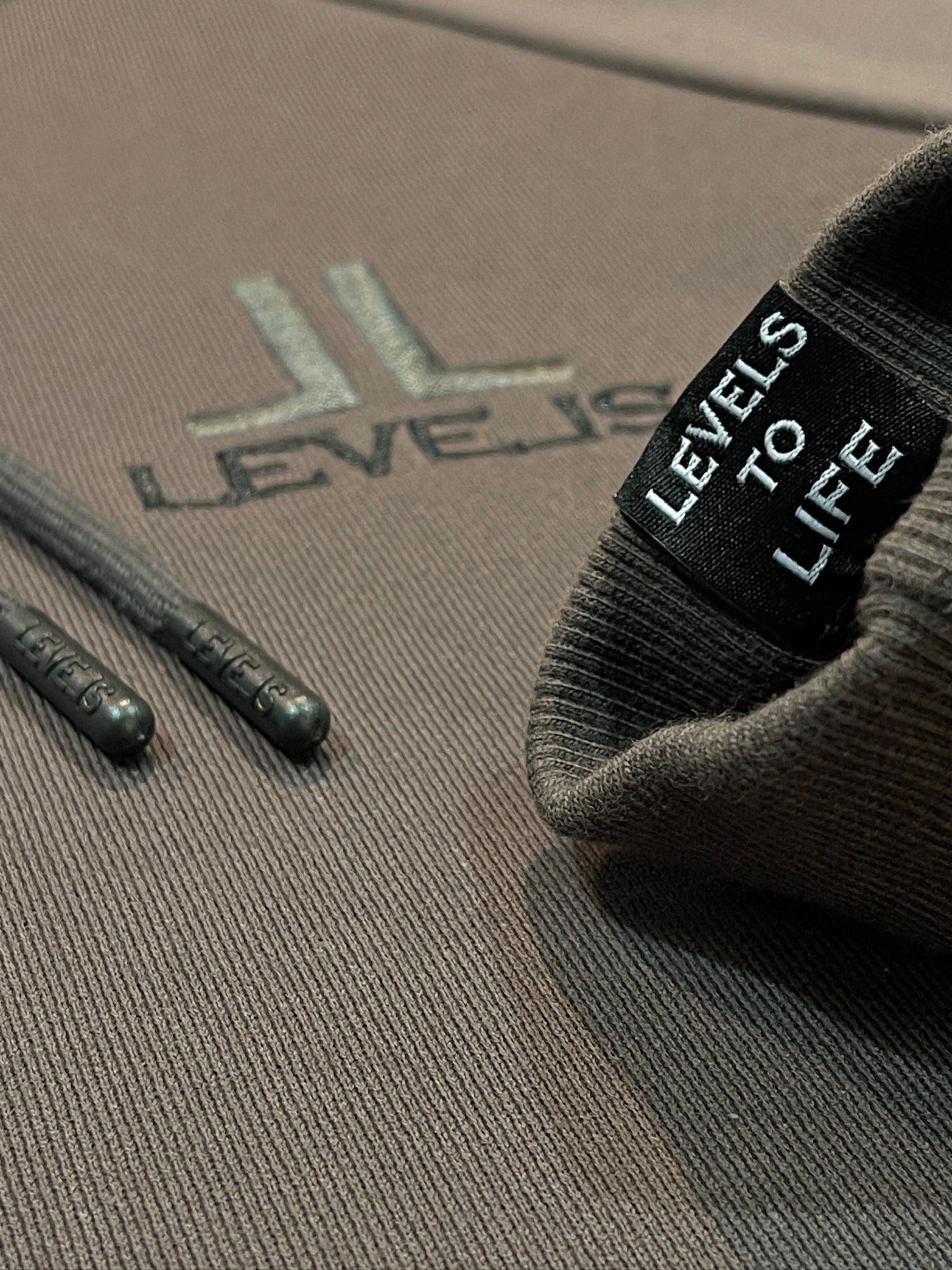 LEVELS, LLC Apparel & Accessories LUXE LVLS EMBROIDERED HOODIE | GREY