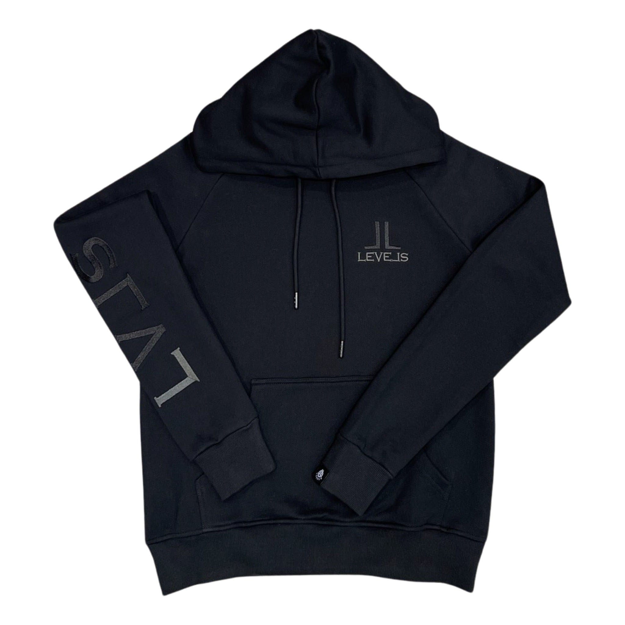 LEVELS, LLC Apparel & Accessories LUXE LVLS EMBROIDERED HOODIE (ONYX)