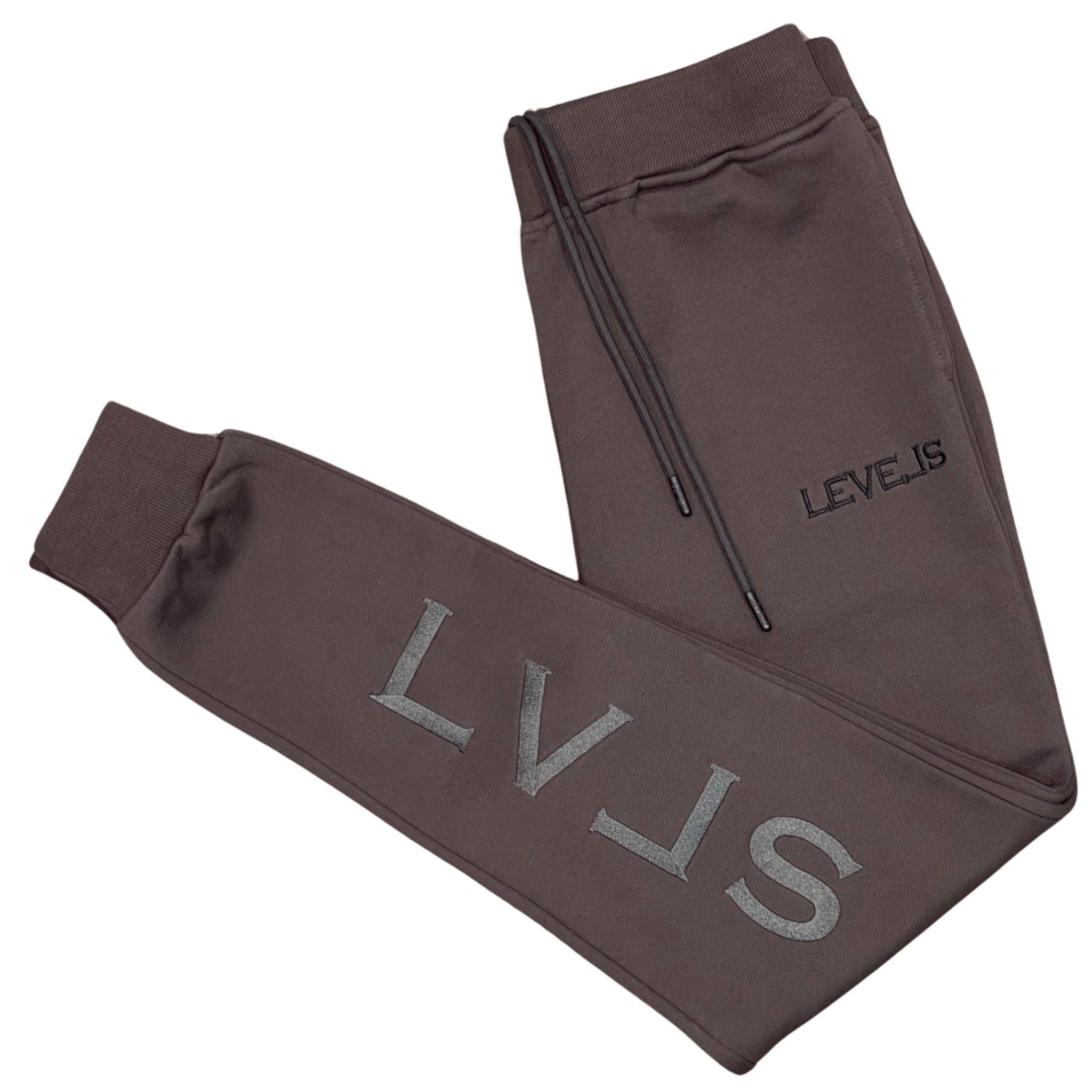 LEVELS, LLC Apparel & Accessories LUXE LVLS EMBROIDERED JOGGERS | GREY