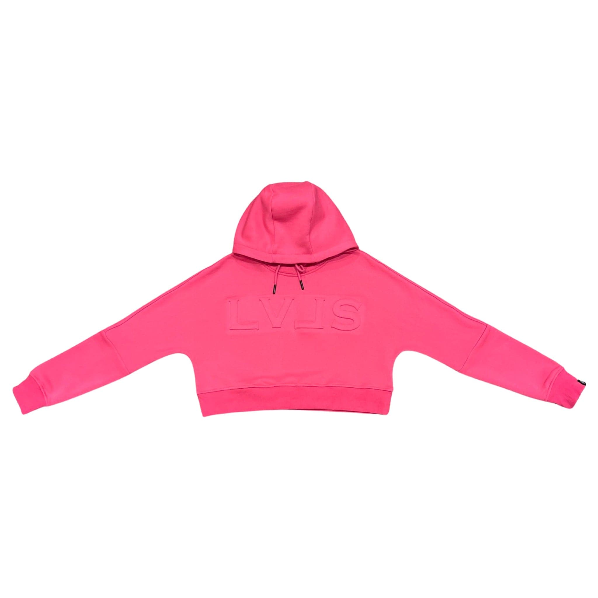 LEVELS, LLC Apparel & Accessories LVLS EMBOSSED CROP HOODIE | SASSY PINK