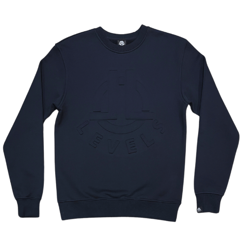 LEVELS EMBOSSED CREWNECK | BLACK