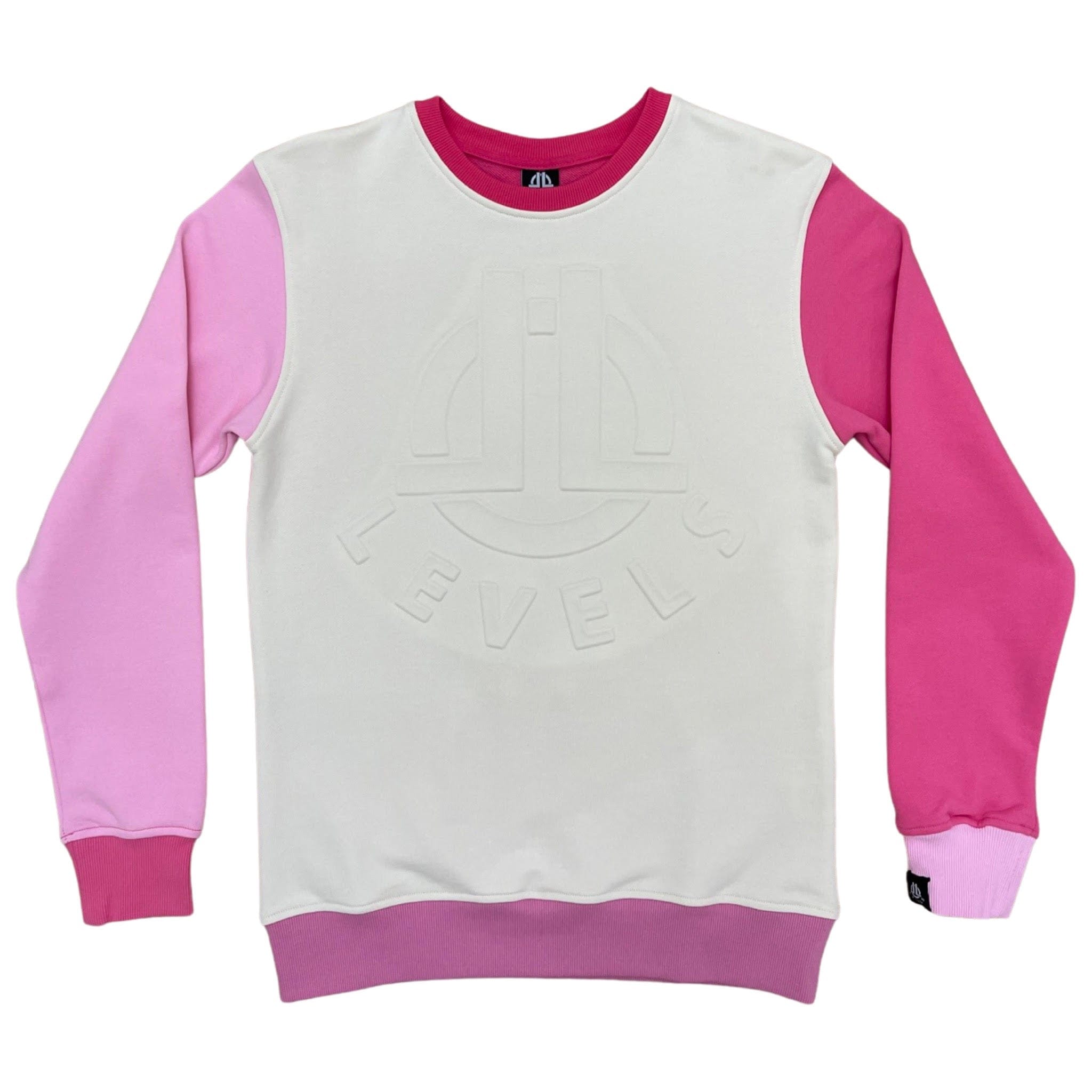 LEVELS, LLC CREWNECK LEVELS EMBOSSED CREWNECK (MULTI PINK)