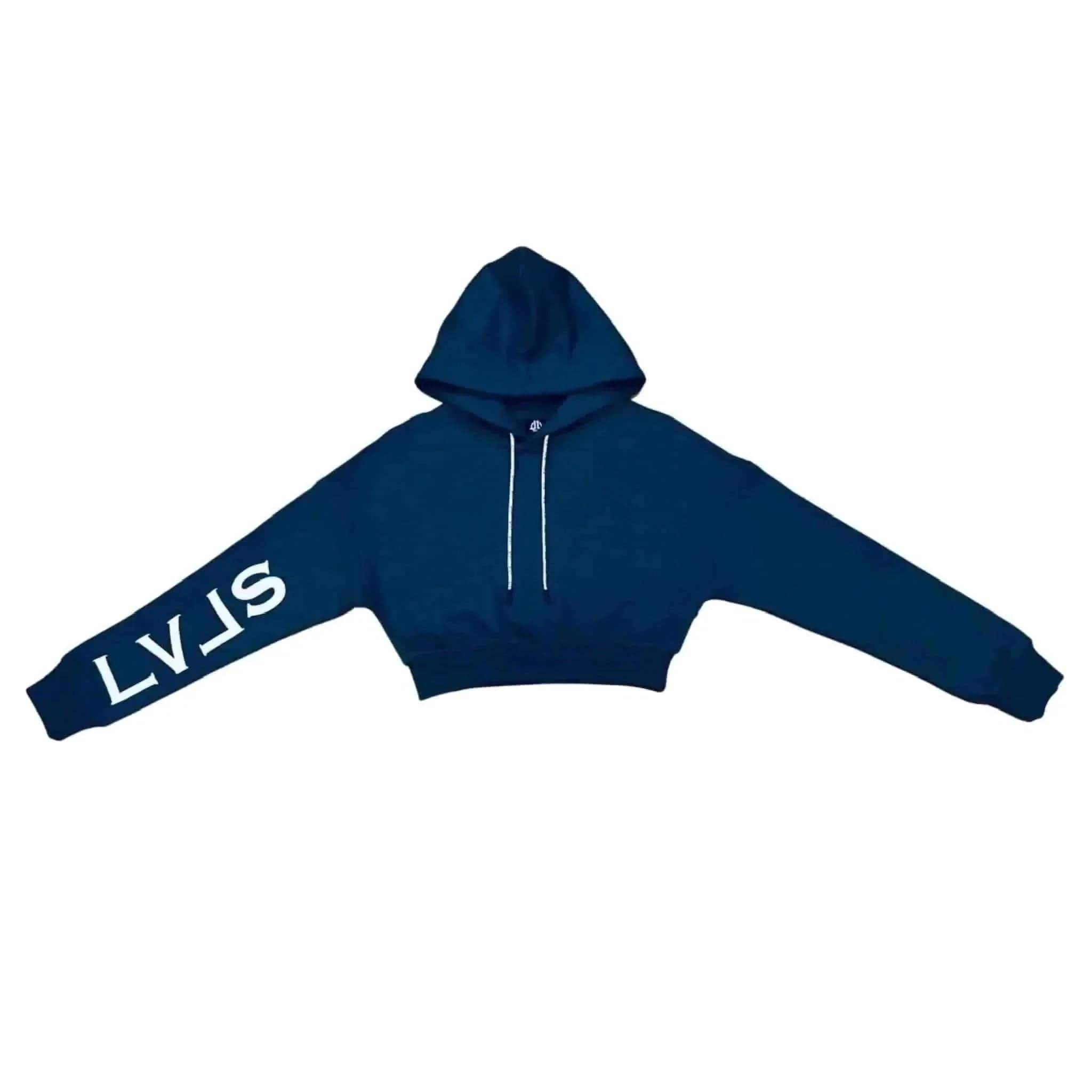 LEVELS, LLC CROP HOODIE LEVELS PREMIUM CROP HOODIE (STEEL BLUE)