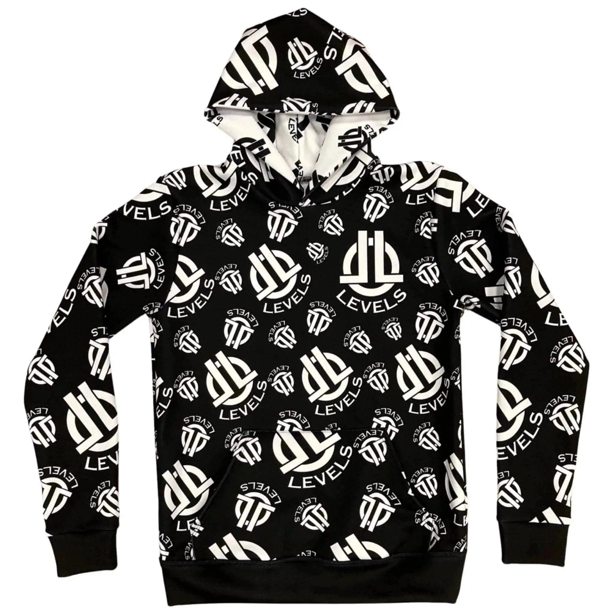 LEVELS, LLC hoodie Dye Sublimation HOODIE (BLACK AND WHITE)