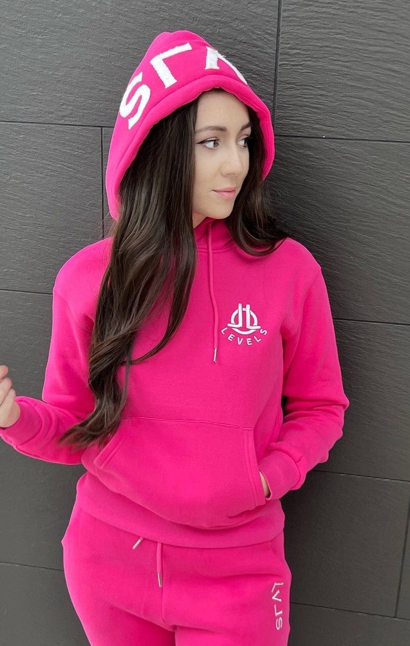 LEVELS, LLC Hoodie EMBROIDERED/CHENILLE HOODIE (SASSY PINK)