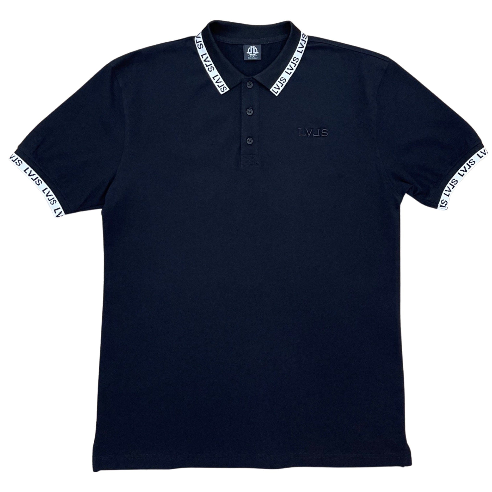LEVELS, LLC Shirts & Tops LVLS Polo (Black w/ White Logo)