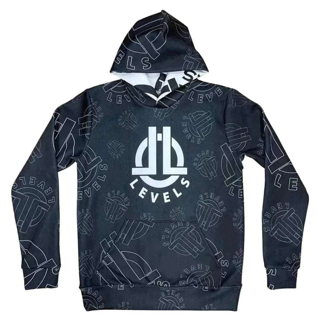 LVLS House of Hoodies, LLC hoodie DYE SUBLIMATION HOODIE (BLACK & WHITE)